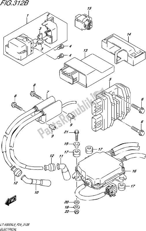 Todas las partes para Electrical (lt-a500xpl9 P24) de Suzuki LT-A 500 XP 2019