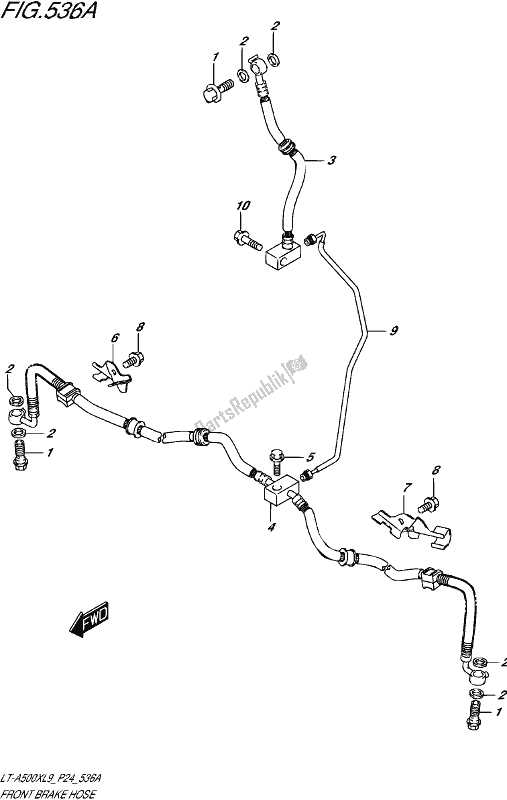 All parts for the Front Brake Hose of the Suzuki LT-A 500 XP 2019