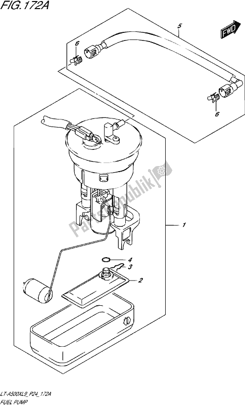 All parts for the Fuel Pump of the Suzuki LT-A 500 XP 2019