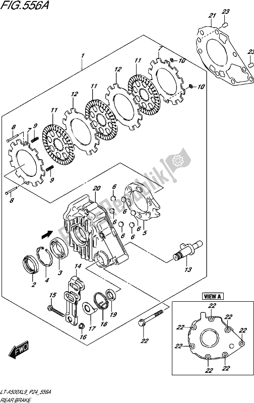 Toutes les pièces pour le Frein Arriere du Suzuki LT-A 500 XP 2019