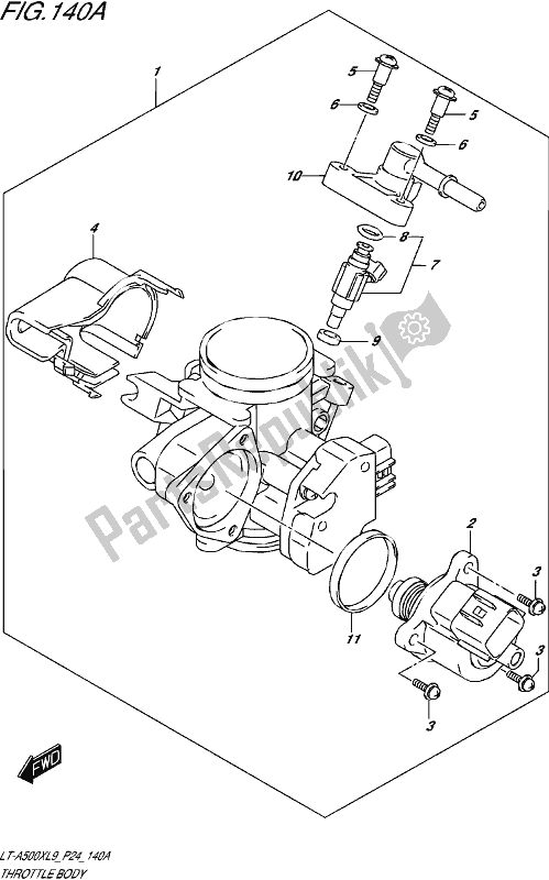 Tutte le parti per il Corpo Farfallato del Suzuki LT-A 500 XP 2019