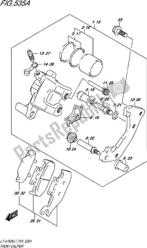 Tutte le parti per il Pinza Anteriore del Suzuki LT-A 750X 2017