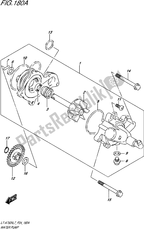 Tutte le parti per il Pompa Dell'acqua del Suzuki LT-A 750X 2017