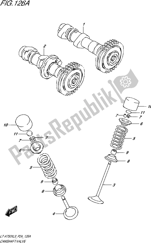 All parts for the Camshaft/valve of the Suzuki LT-A 750X 2019