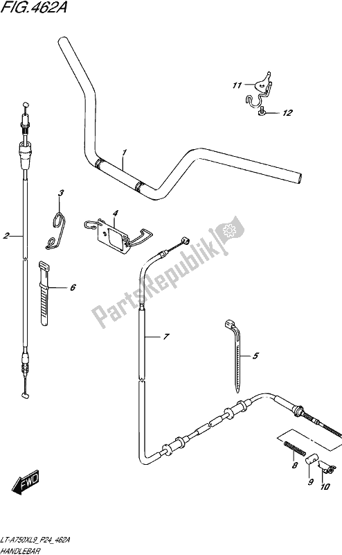 Tutte le parti per il Handlebar (lt-a750xl9 P24) del Suzuki LT-A 750X 2019