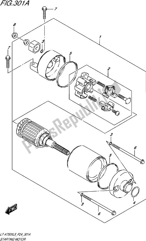 Tutte le parti per il Motore Di Avviamento del Suzuki LT-A 750X 2019