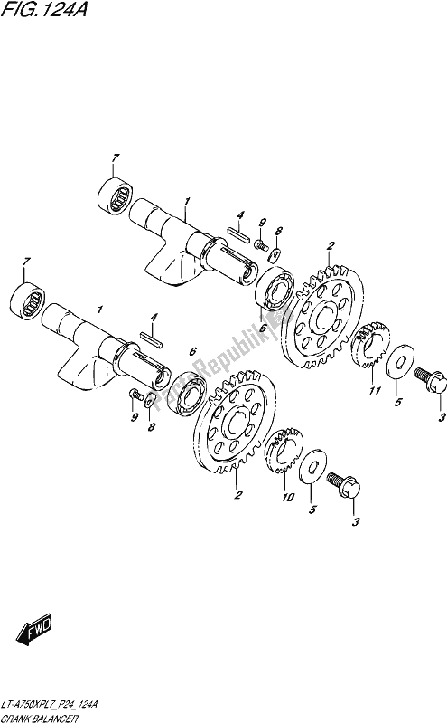 All parts for the Crank Balancer of the Suzuki LT-A 750 XP 2017