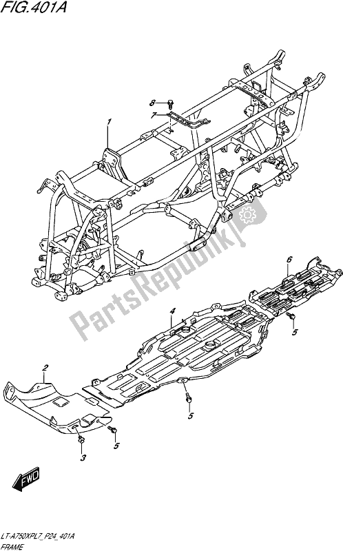 All parts for the Frame of the Suzuki LT-A 750 XP 2017