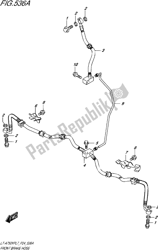 All parts for the Front Brake Hose of the Suzuki LT-A 750 XP 2017