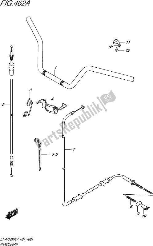 All parts for the Handlebar of the Suzuki LT-A 750 XP 2017