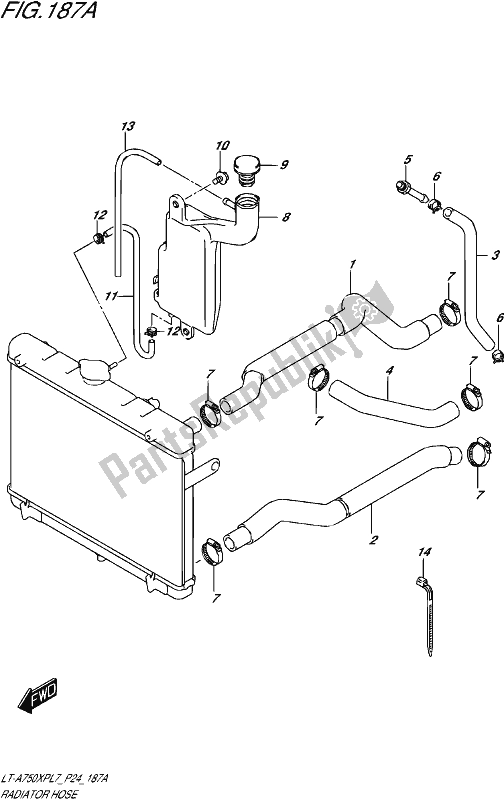 All parts for the Radiator Hose of the Suzuki LT-A 750 XP 2017