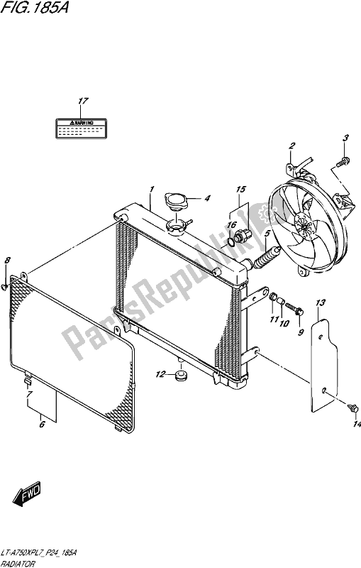 All parts for the Radiator of the Suzuki LT-A 750 XP 2017