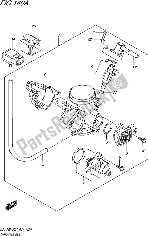All parts for the Throttle Body of the Suzuki LT-A 750 XP 2017