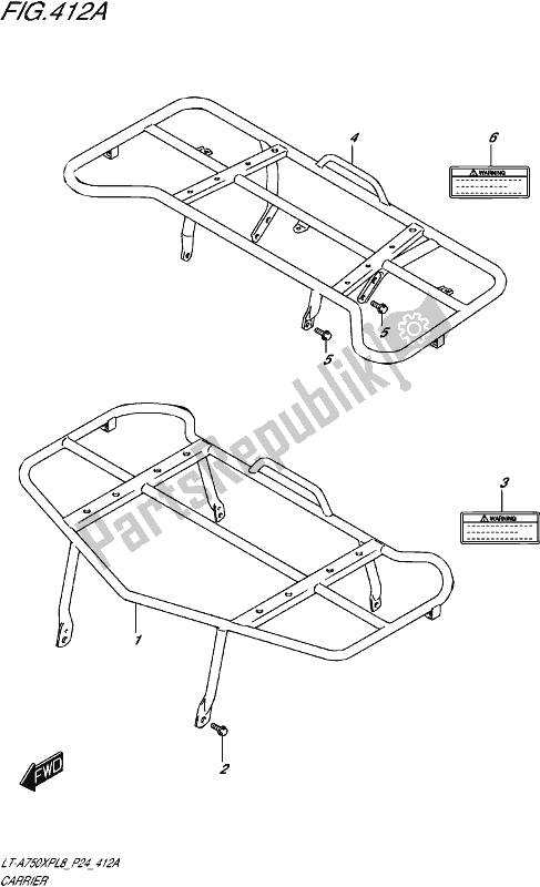 All parts for the Carrier of the Suzuki LT-A 750 XP 2018