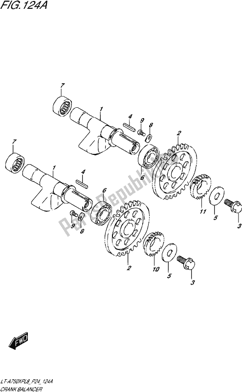 All parts for the Crank Balancer of the Suzuki LT-A 750 XP 2018