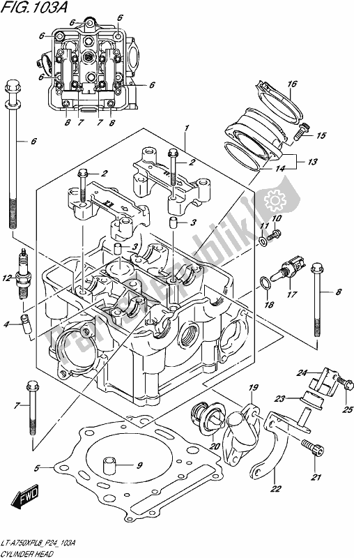 Alle onderdelen voor de Cilinderkop van de Suzuki LT-A 750 XP 2018
