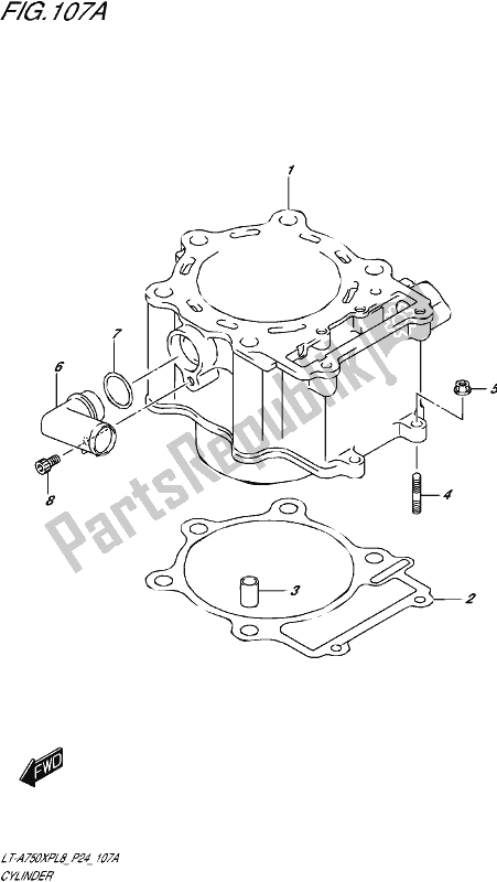 All parts for the Cylinder of the Suzuki LT-A 750 XP 2018
