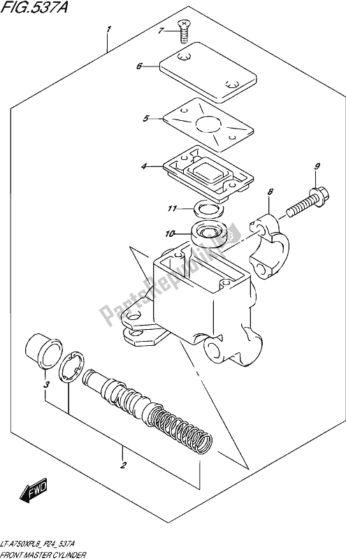 All parts for the Front Master Cylinder of the Suzuki LT-A 750 XP 2018