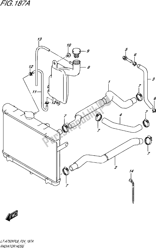 All parts for the Radiator Hose of the Suzuki LT-A 750 XP 2018