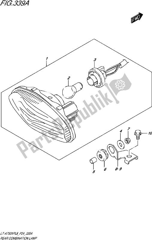 Todas las partes para Luz De Combinación Trasera de Suzuki LT-A 750 XP 2018