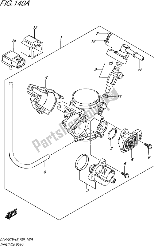 All parts for the Throttle Body of the Suzuki LT-A 750 XP 2018