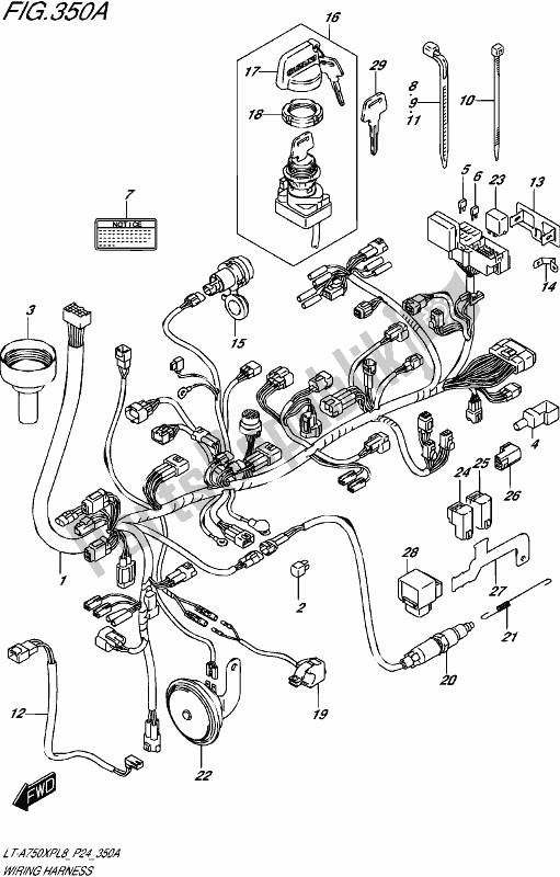 All parts for the Wiring Harness of the Suzuki LT-A 750 XP 2018