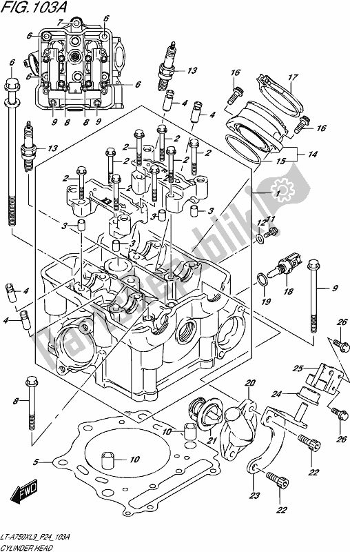Wszystkie części do G? Owica Cylindra Suzuki LT-A 750 XP 2019