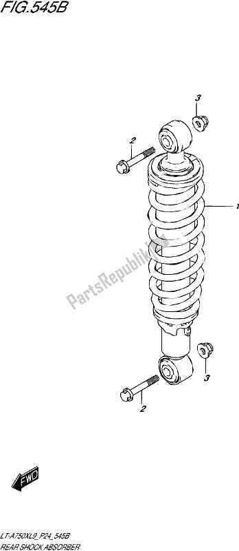 All parts for the Rear Shock Absorber (lt-a750xpl9 P24) of the Suzuki LT-A 750 XP 2019