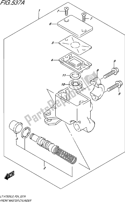 Tutte le parti per il Pompa Freno Anteriore del Suzuki LT-A 750 XPZ 2019