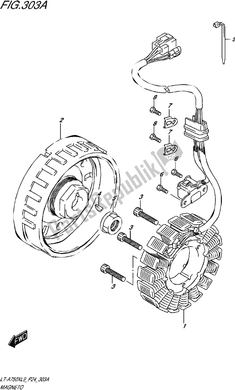 Tutte le parti per il Magnete del Suzuki LT-A 750 XPZ 2019