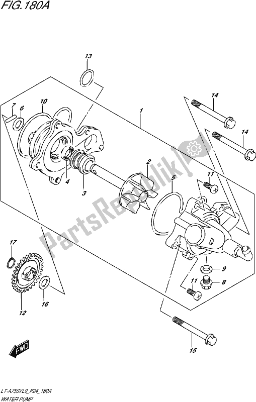 Toutes les pièces pour le Pompe à Eau du Suzuki LT-A 750 XPZ 2019