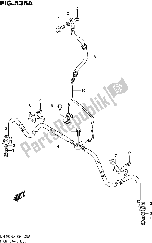 Tutte le parti per il Tubo Freno Anteriore del Suzuki LT-F 400F 2017