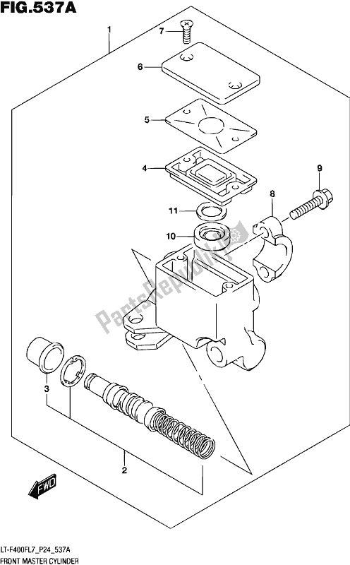 Tutte le parti per il Pompa Freno Anteriore del Suzuki LT-F 400F 2017