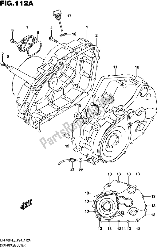 Tutte le parti per il Coperchio Del Carter del Suzuki LT-F 400F 2018