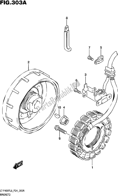 Tutte le parti per il Magnete del Suzuki LT-F 400F 2018