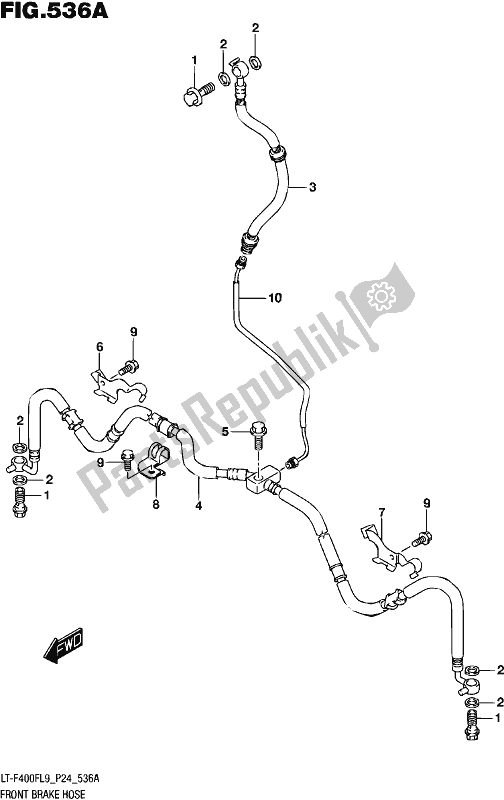 Alle onderdelen voor de Voorremslang van de Suzuki LT-F 400F 2019