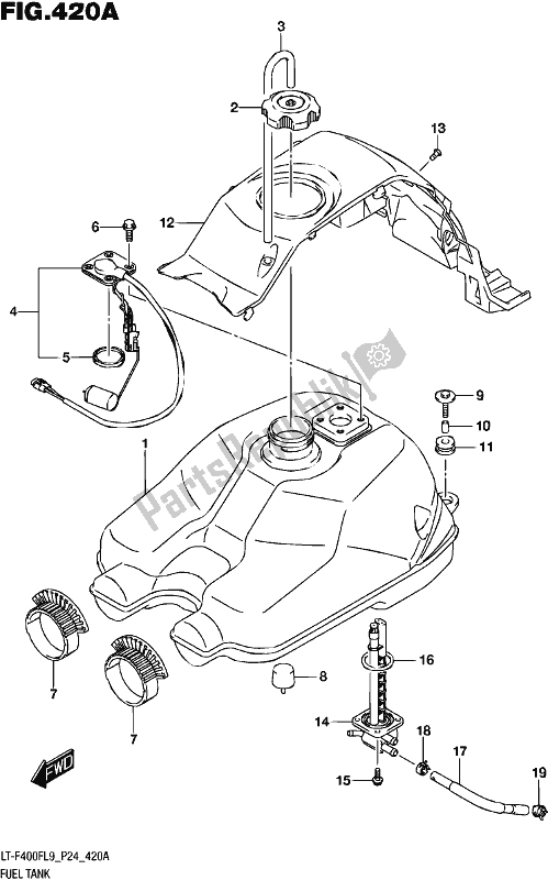 Toutes les pièces pour le Réservoir D'essence du Suzuki LT-F 400F 2019