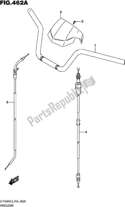 All parts for the Handlebar of the Suzuki LT-F 400F 2019