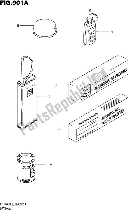 All parts for the Optional of the Suzuki LT-F 400F 2019