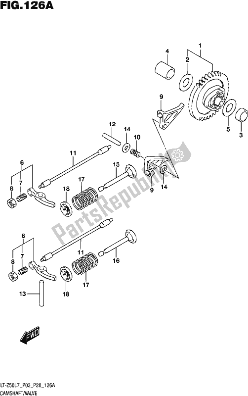 All parts for the Camshaft/valve of the Suzuki LT-Z 50 2017