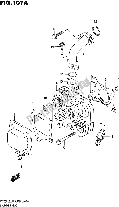 All parts for the Cylinder of the Suzuki LT-Z 50 2017