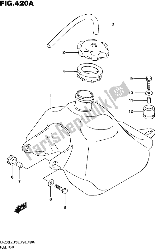 Wszystkie części do Fuel Tank (lt-z50l7 P03) Suzuki LT-Z 50 2017