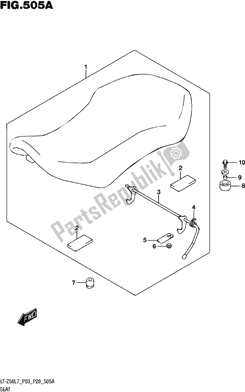 All parts for the Seat (lt-z50l7 P03) of the Suzuki LT-Z 50 2017