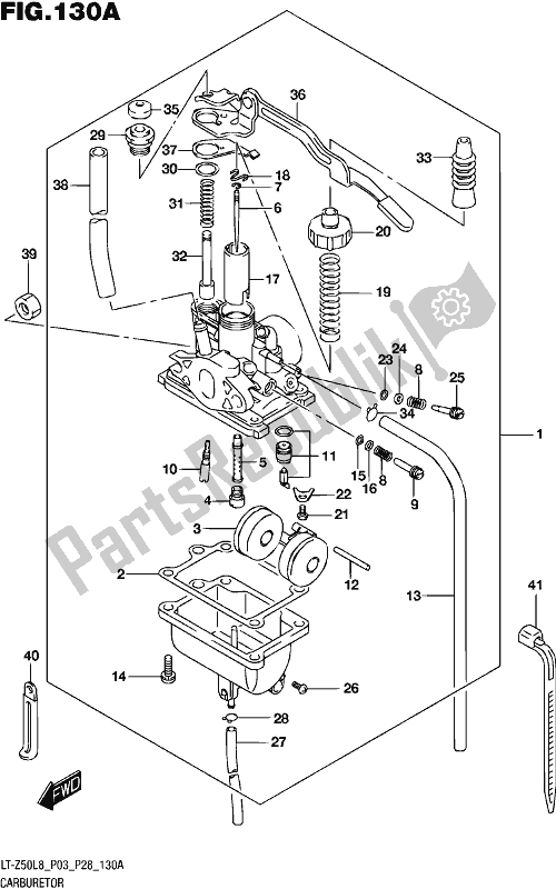 All parts for the Carburetor of the Suzuki LT-Z 50 2018