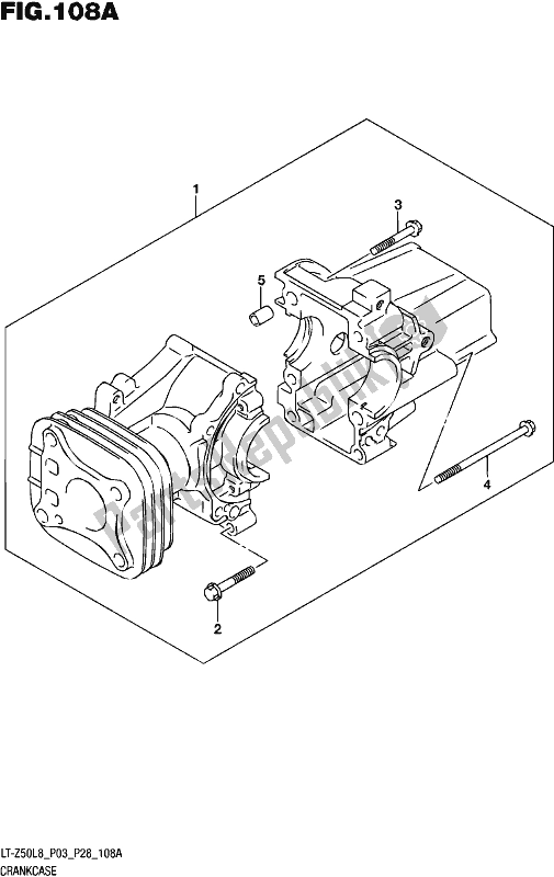 All parts for the Crankcase of the Suzuki LT-Z 50 2018