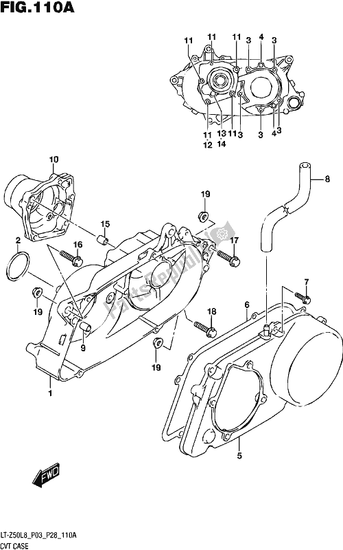 Tutte le parti per il Caso Cvt del Suzuki LT-Z 50 2018