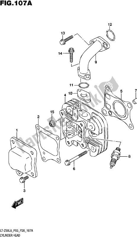 All parts for the Cylinder of the Suzuki LT-Z 50 2018