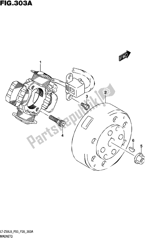 All parts for the Magneto of the Suzuki LT-Z 50 2018
