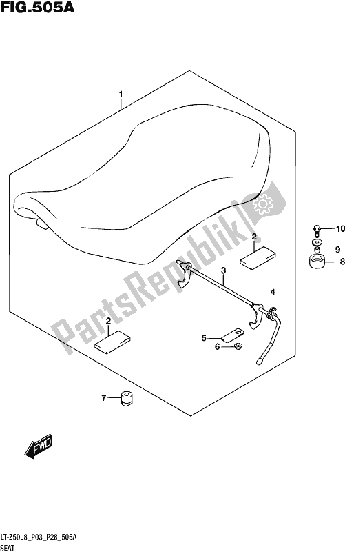 Tutte le parti per il Seat (lt-z50l8 P03) del Suzuki LT-Z 50 2018