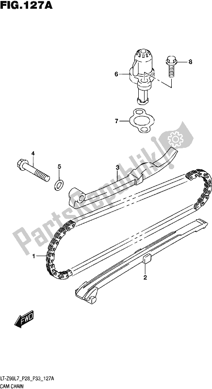 All parts for the Cam Chain of the Suzuki LT-Z 90 2017